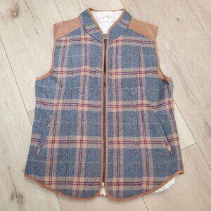 Entro Plaid Vest with Tan Accents